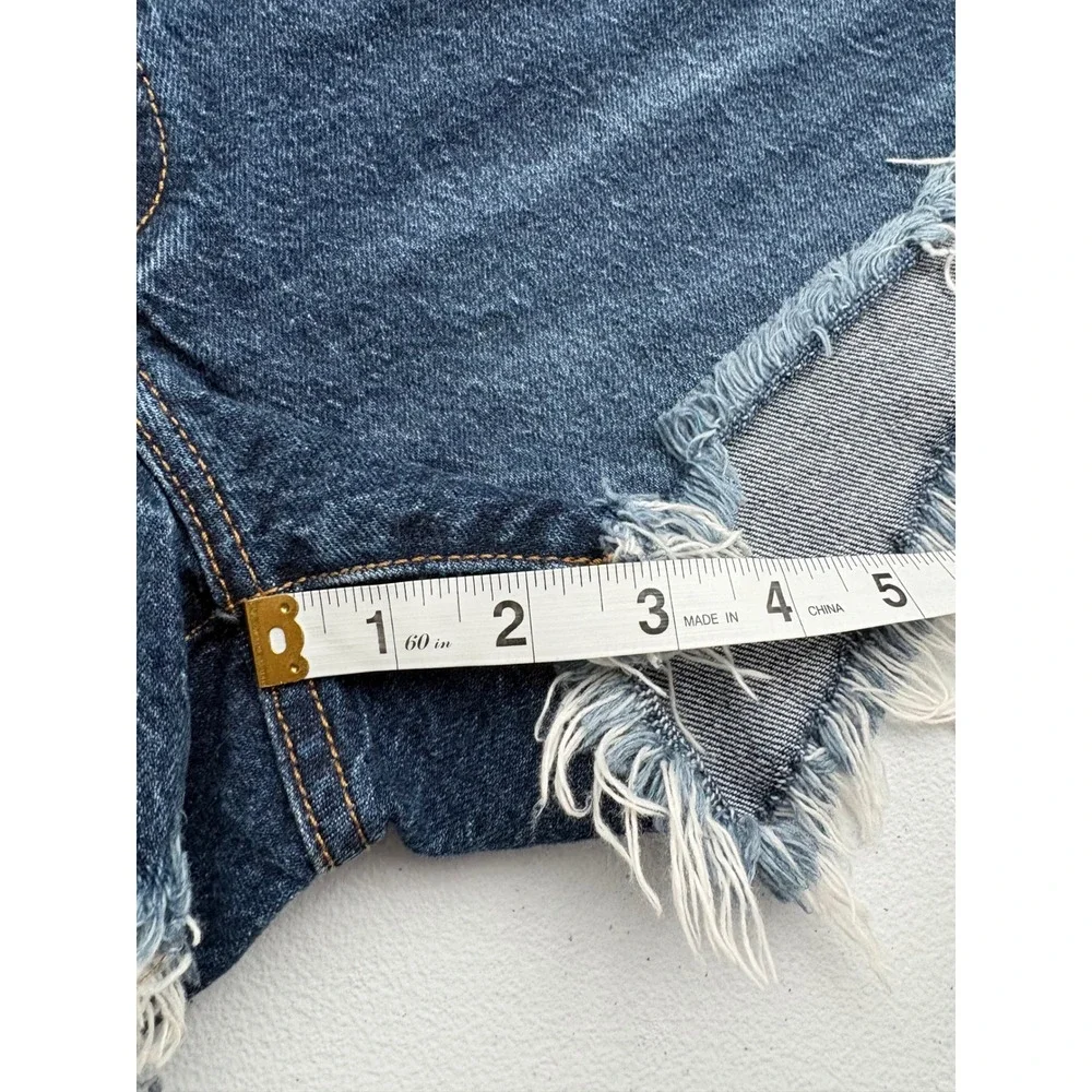 Levis Premium 501‎ Original Distressed Denim Shorts Dark Wash W33 56327-0236